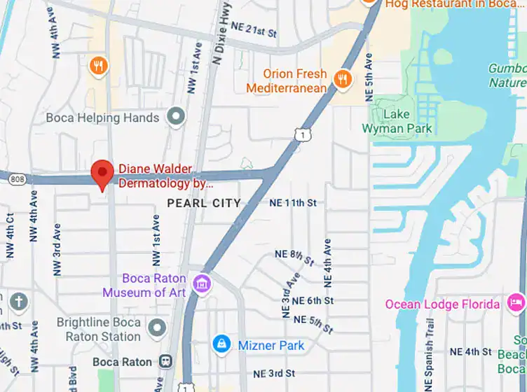 Map showing the location of Boca Raton