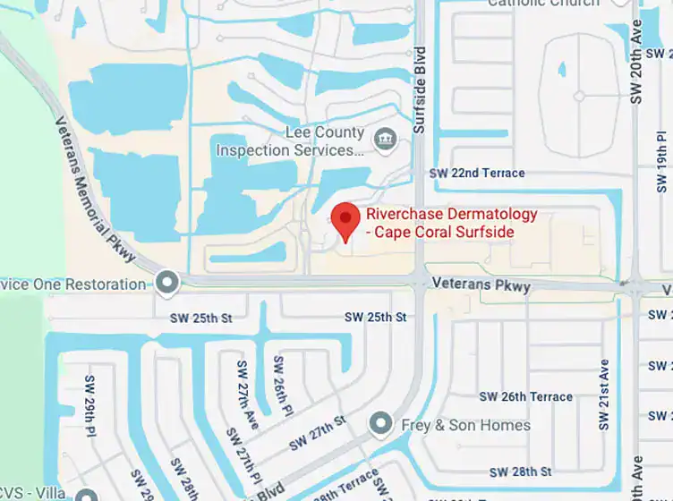 Map showing the location of Cape Coral - Surfside