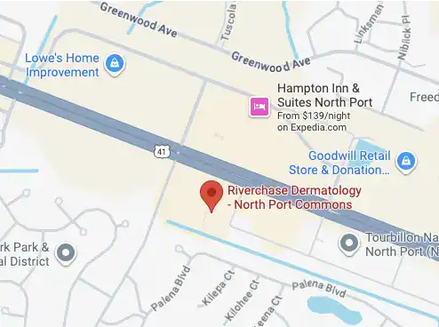Map showing the location of North Port - Commons