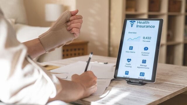 Patient using a patient portal before health appointment