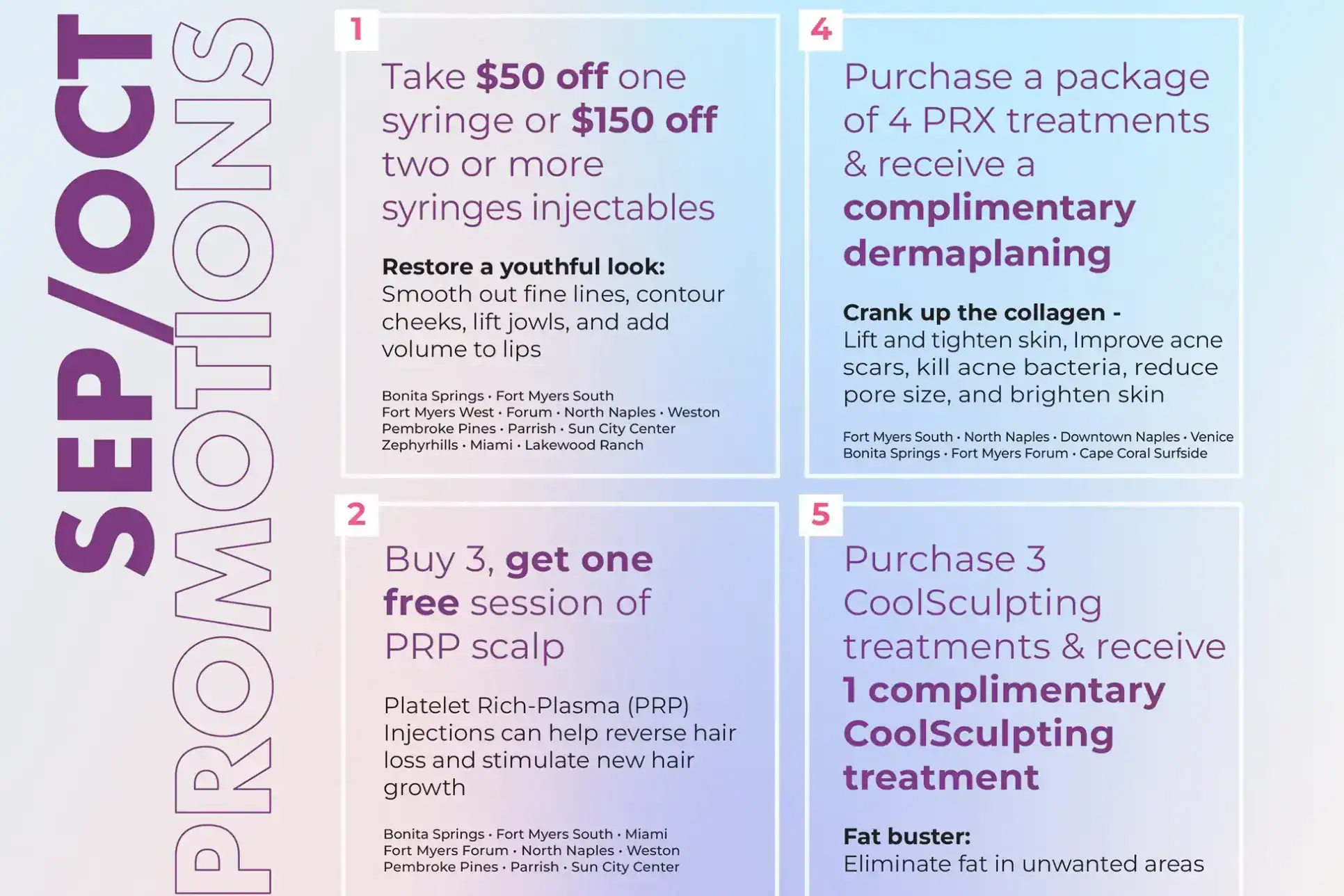 Promotions for September and October