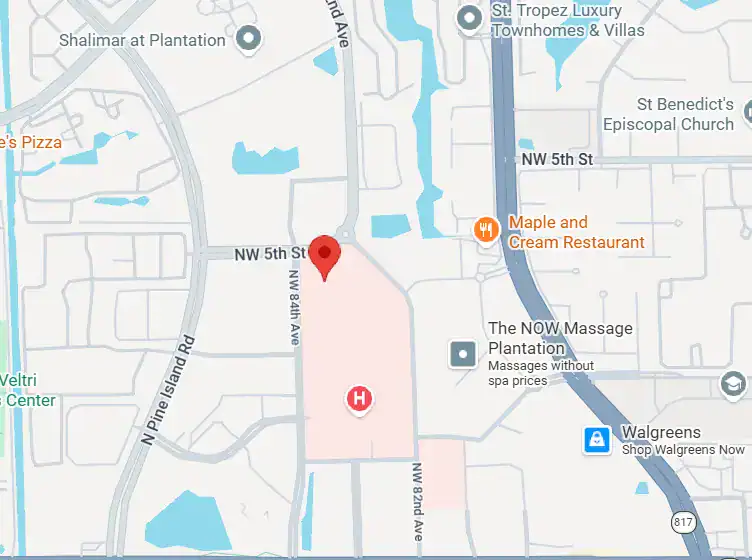Map showing the location of Plantation Westside